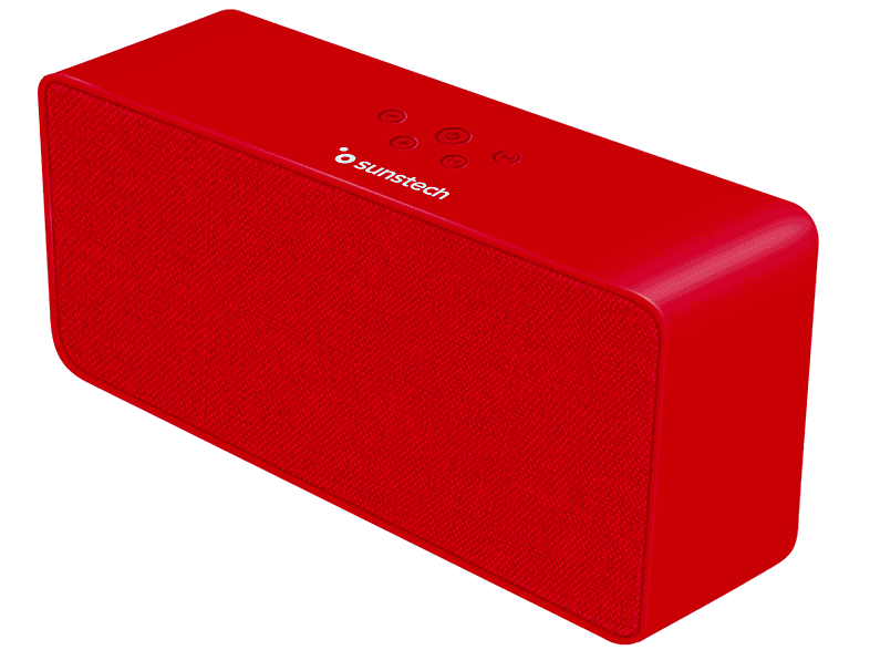 Altavoz - Sunstech SPUBT780, Bluetooth, Micrófono integrado, Autonomía 12 horas, Rojo