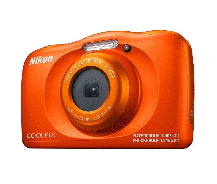 Cámara - Nikon COOLPIX W150, Compacta Digital, 2.7", AC, 3X, LCD, Full HD 1080p, Resistente al Agua, Naranja