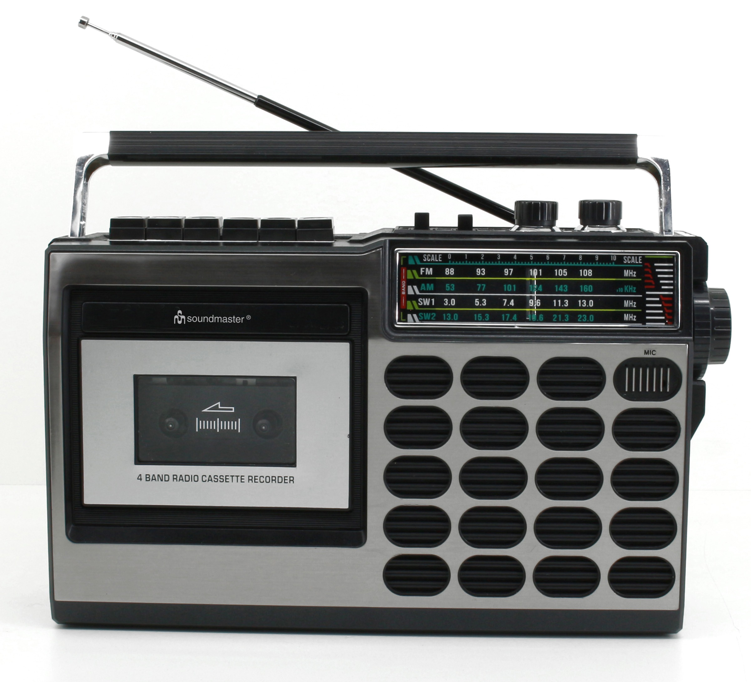 Schwarz Radiokassettenrecorder, SOUNDMASTER KW, FM, Analog, AM, RR18SW