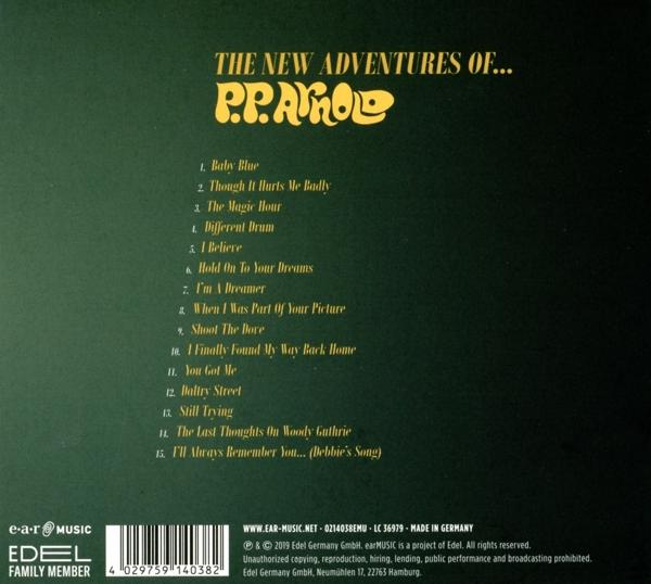 Albumcover, grüner Hintergrund, Titelliste, der Titel lautet 'The New Adventures of...'