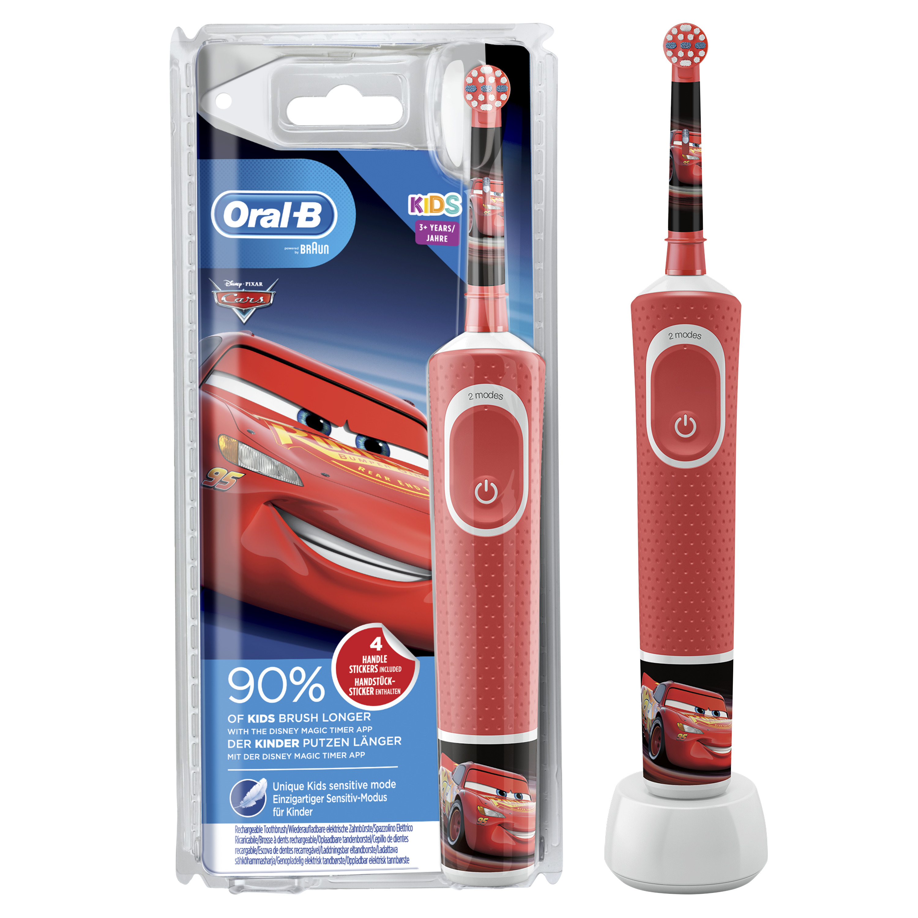 ORAL-B Vitality D100 Kids Cars Elektrische Zahnbürste Rot