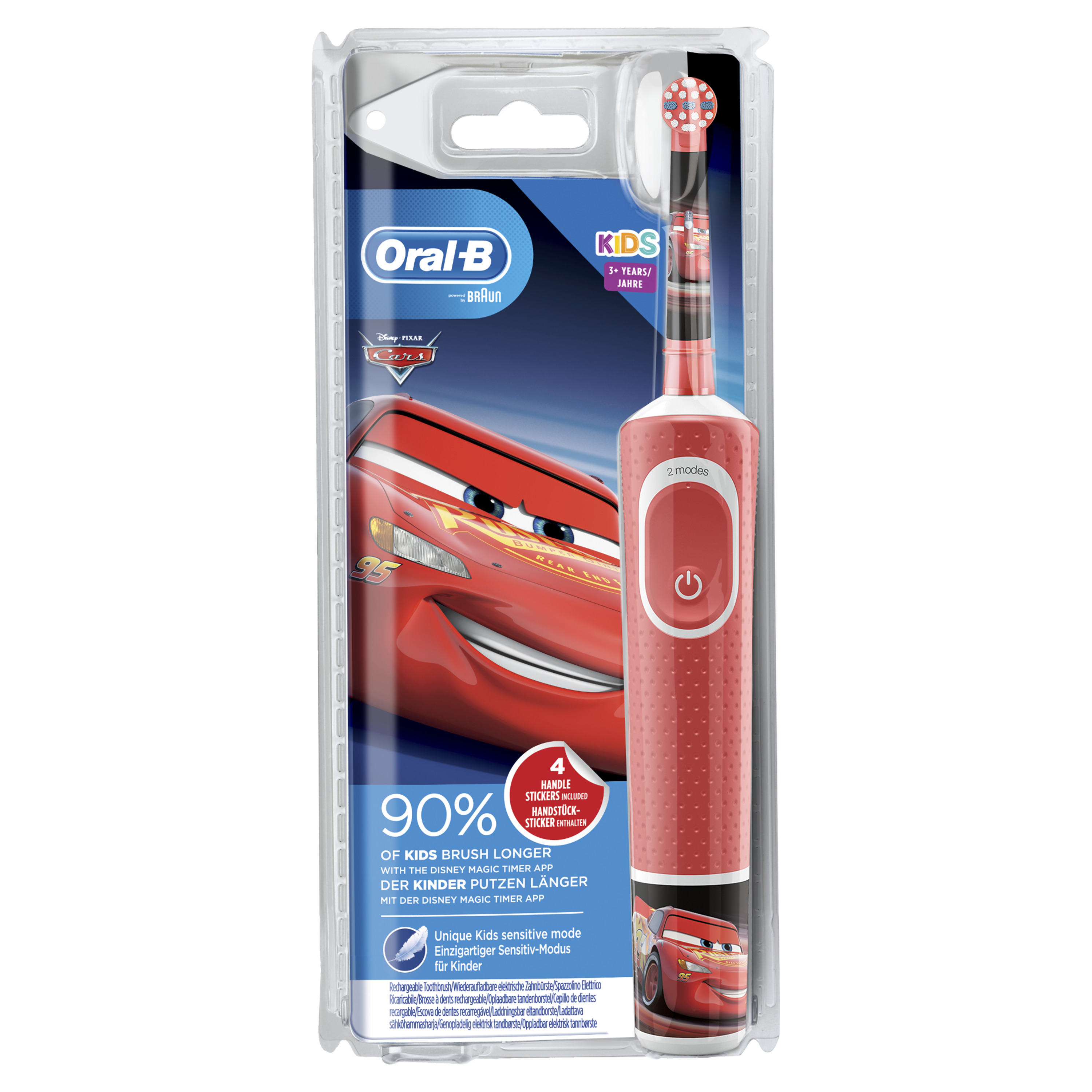 ORAL-B Vitality D100 Kids Cars Elektrische Zahnbürste Rot