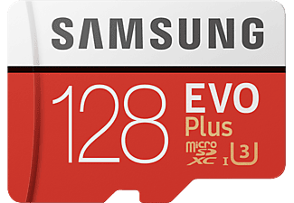 SAMSUNG SAMSUNG Evo Plus - microSDXC - 128 GB - Bianco/Rosso - Micro-SDXC-Schede di memoria  (128 GB, 100, Bianco/Rosso)