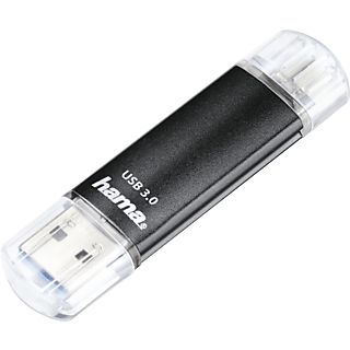 HAMA 181071 Laeta Twin - USB-Stick  (256 GB, Schwarz)