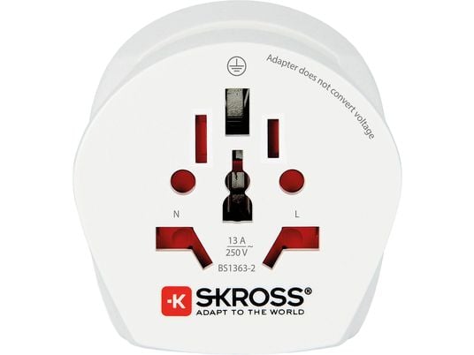 SKROSS Travel Adapter World/ EK&UK - Reiseadapter (Weiss)