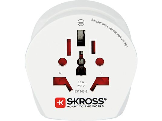 SKROSS Travel Adapter World/ EK&UK - Reiseadapter (Weiss)