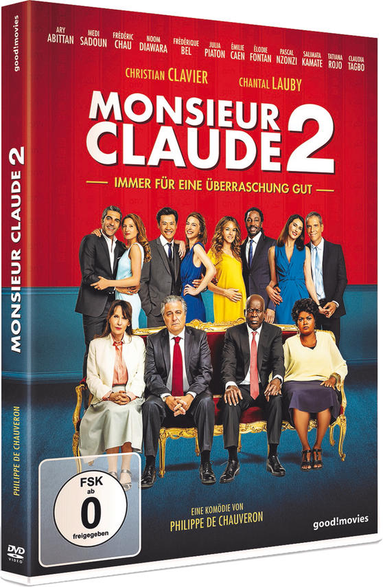 DVD-Cover des Films 'MONSIEUR CLAUDE 2' mit Schauspielern und Text auf Französisch.