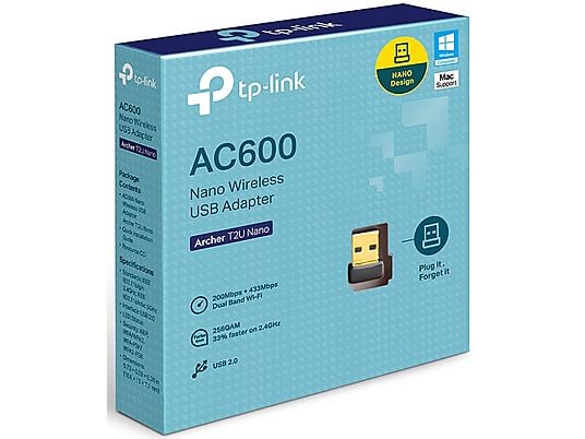 TP-LINK Archer T2U Nano AC600 - Adaptateur WLAN USB (Noir)