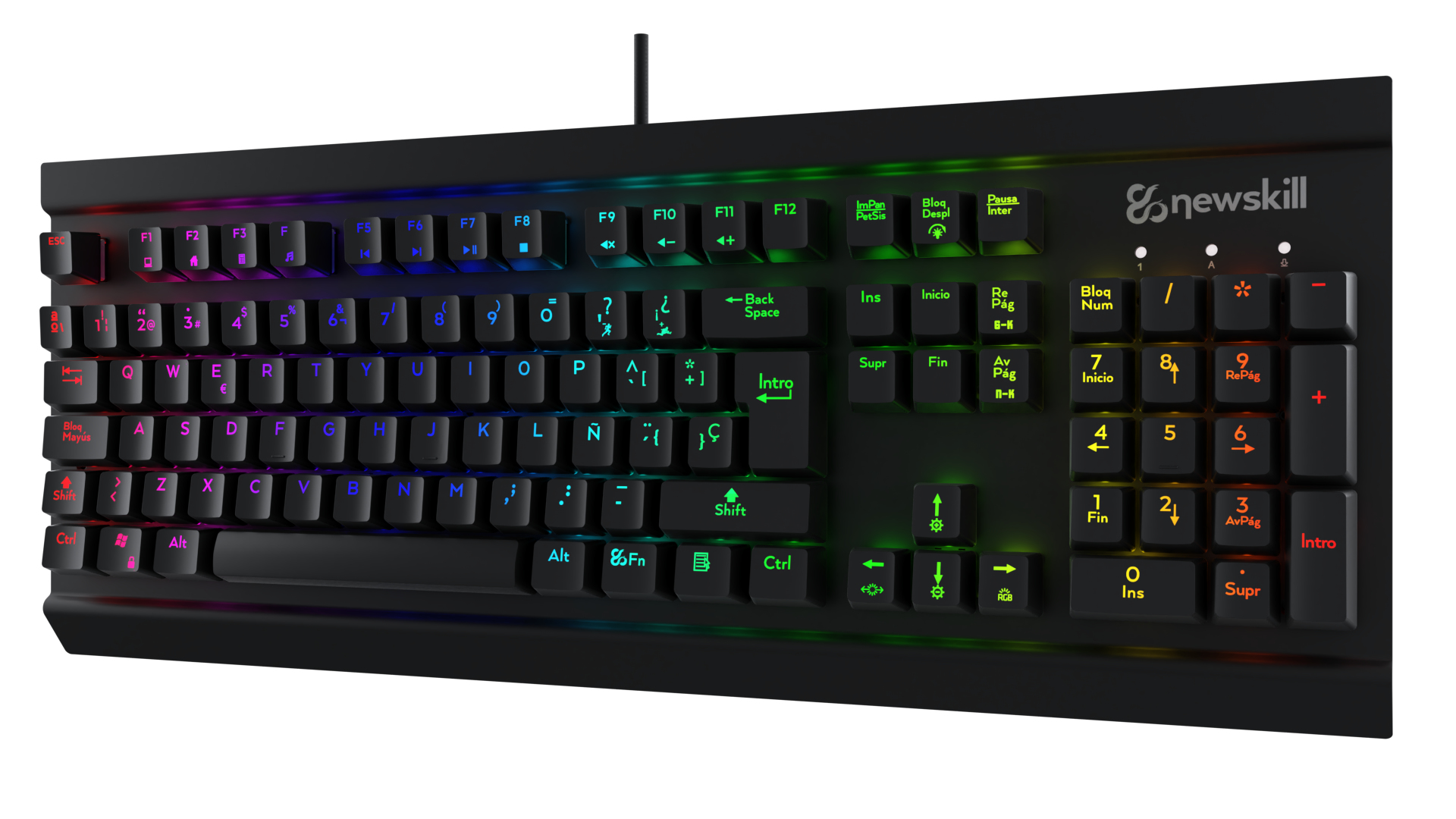 Teclado gaming - Newskill Thanatos, Teclado gaming RGB, Switch Brown
