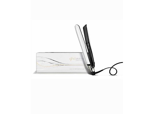 Plancha de pelo - GHD Platinum Style, 230ºC, Cerámica, Blanco