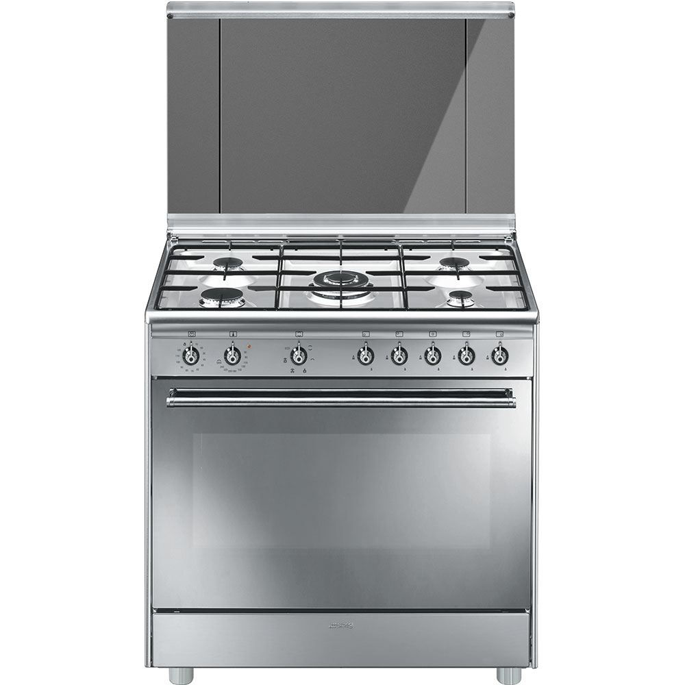 Cocina - SMEG SX91SV9, 3200 W, Gas, A, 115L, Acero inoxidable