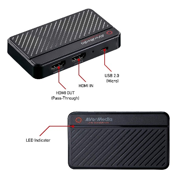 Capturadora de vídeo - Avermedia Pack Streaming, Capturadora de vídeo + Micrófono USB + Webcam, Negro