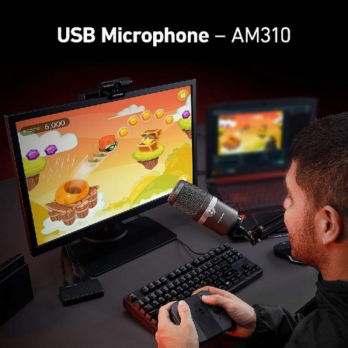 Capturadora de vídeo - Avermedia Pack Streaming, Capturadora de vídeo + Micrófono USB + Webcam, Negro