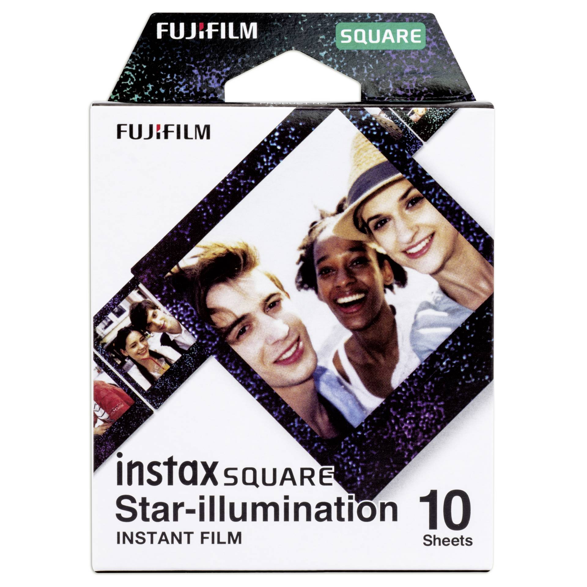 Fujifilm Instax Square marco negro star illumination instantanea 10 papel hojas para formato film x10