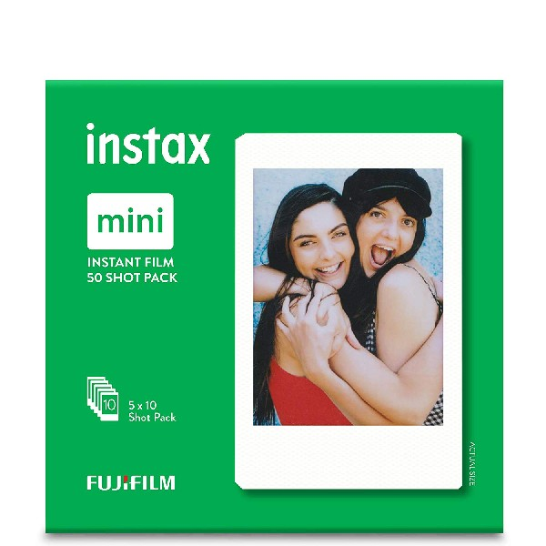 Papel Fujifilm Instax mini film pack 50 10 cartuchos hojas glossy película of 5 x embalaje puede variar recarga 5x10