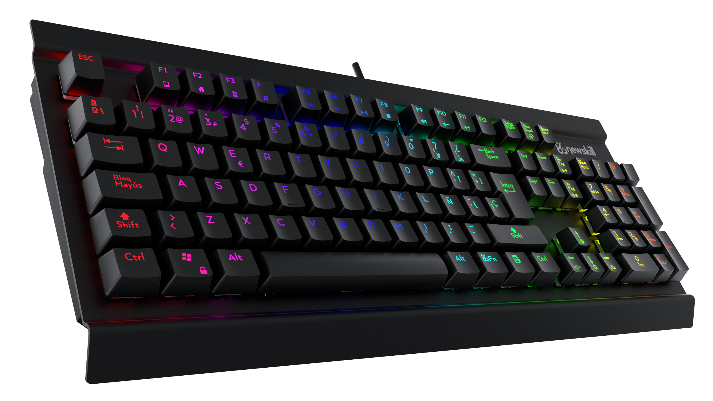 Teclado gaming - Newskill Thanatos, Teclado gaming RGB, Switch Blue