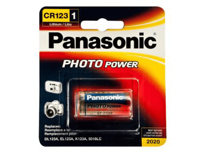 Pila - Panasonic Litio Batería de la cámara CR123