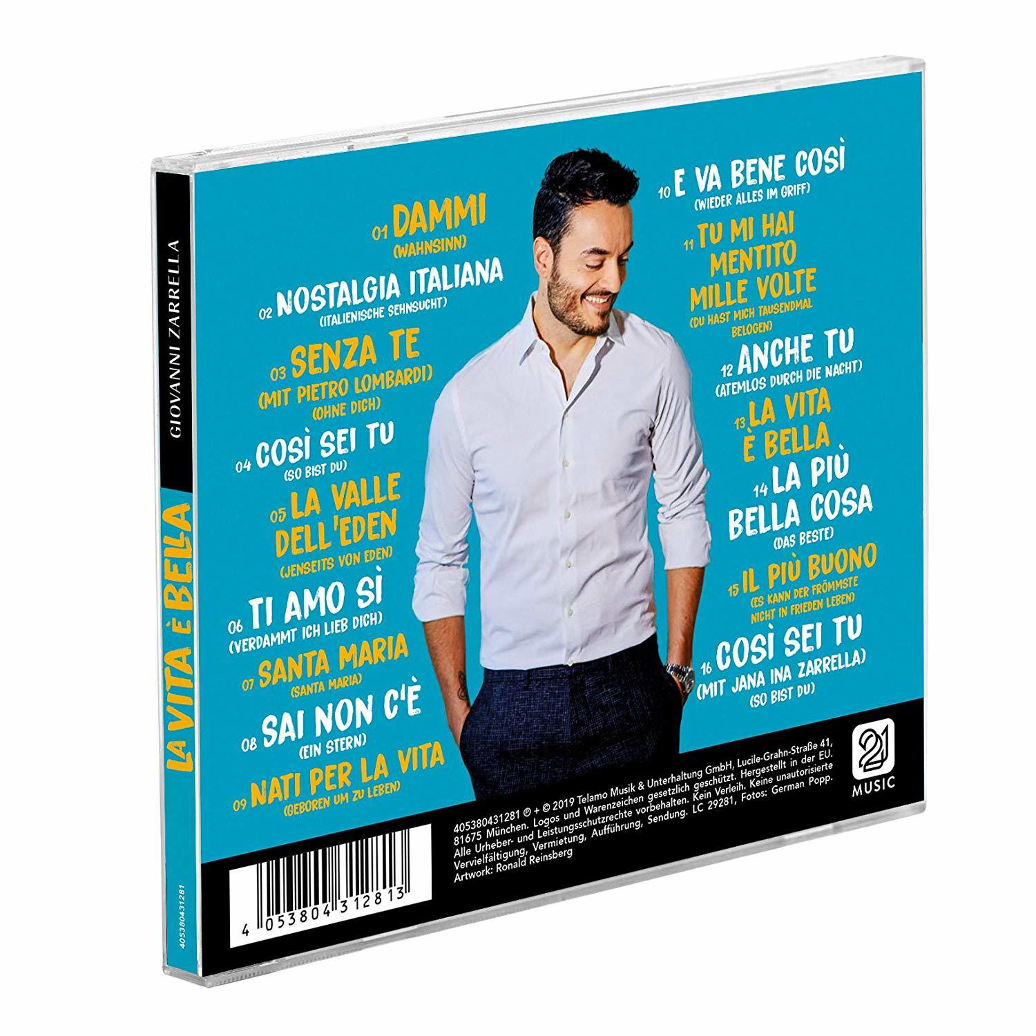 CD-Cover eines Mannes mit lächelndem Gesicht. Text auf der linken Seite. Hintergrund ist türkis.