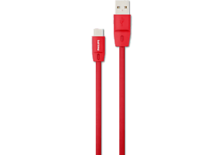 PHILIPS DLC2528C 1.2m Elastik Type-C Kablo Kırmızı