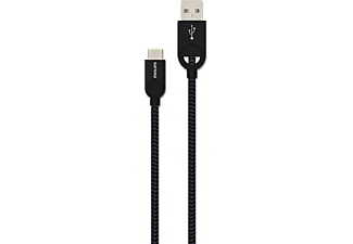 PHILIPS DLC2628B 1.2m Örme Type-C Kablo Siyah