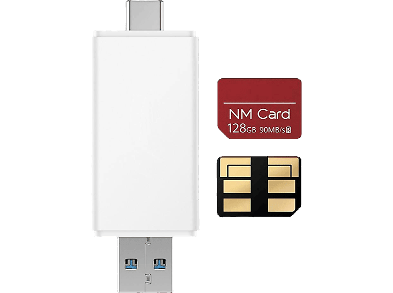 HUAWEI Nano Geheugenkaart 128 GB met 2-in-1 Kaartlezer Dual Port Type-C  (55030701)