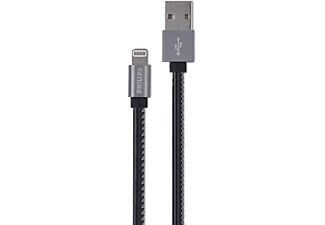 PHILIPS DLC2508B 1.2m Deri MFI Lisanslı Lightning Kablo Siyah