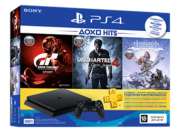 SONY PS4 500GB + Horizon Zero Dawn Complete Edition + GT Sport +