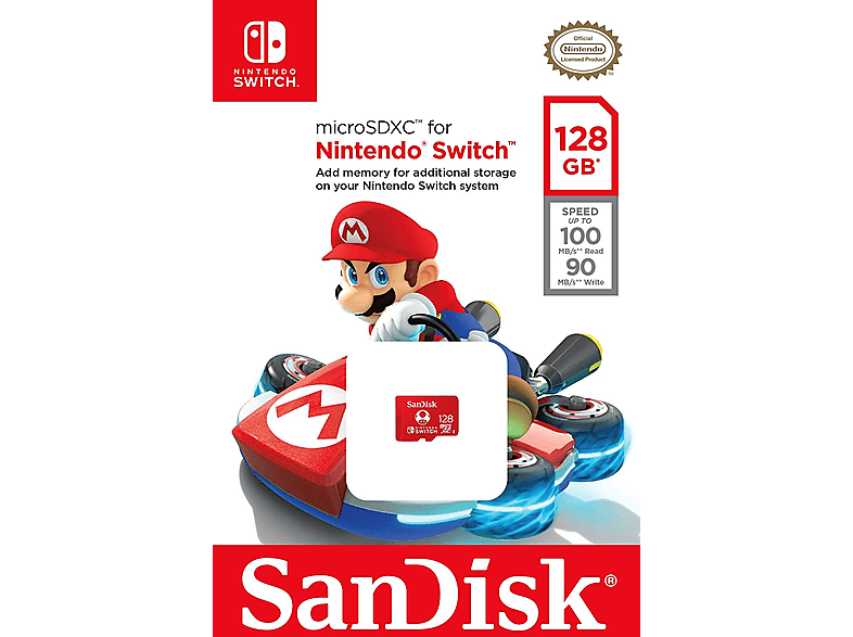 SanDisk 128GB microSDXC Karte für Nintendo Switch bis zu 100 MB/s UHS-I Class 10 U3; Speicherkarte — Foto 3 von 5