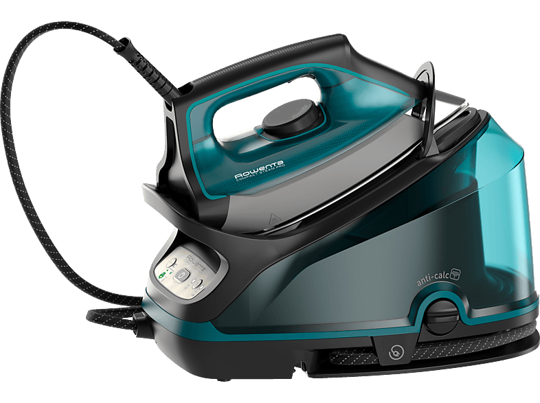 Rowenta DG7623 Compact Steam Pro Dampfbügelstation (6,3 bar, 2200 Watt, 1,1 l Wassertank, Schwarz/Blau)