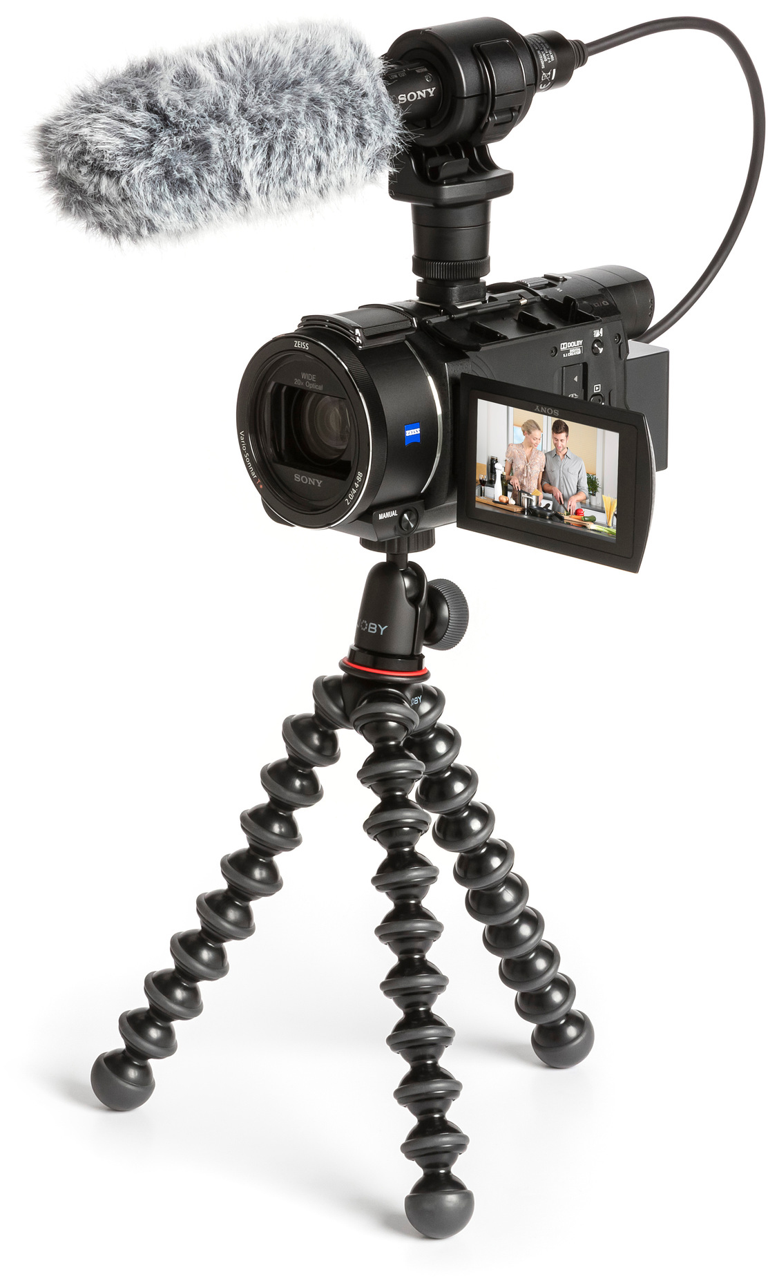 SONY FDR-AX53 Zeiss Creator Kit inkl. Mikrofon, GorillaPod, Camcorder , Exmor R CMOS 8,57 Megapixel, 20xopt. Zoom