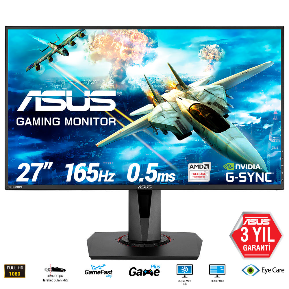 ASUS VG278QR 27" 0.5ms 165hz LED Gaming Monitör Siyah