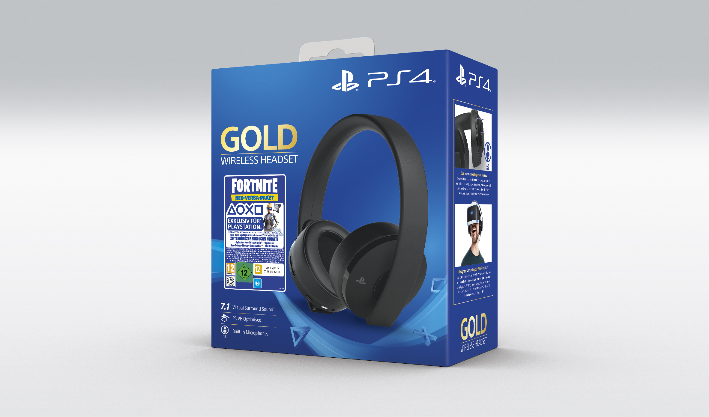 SONY Wireless-Headset Gold Edition:Fortnite Neo Versa Bundle, Over-ear Gaming Headset Schwarz