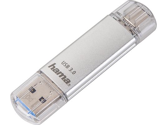 HAMA C-Laeta - USB-Stick  (128 GB, Silber)