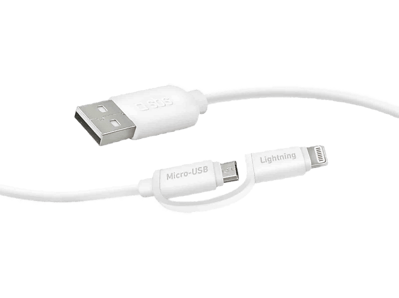 SBS USB naar Lightning / micro USB-kabel 1 m Wit (TTCABLEUSBIP5MICW)