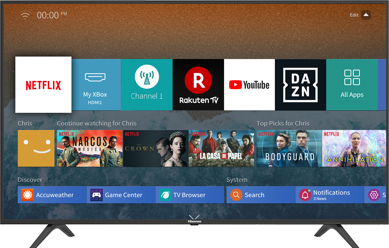 HISENSE Fernseher H50BE7000 50 Zoll 4K UHD Smart TV