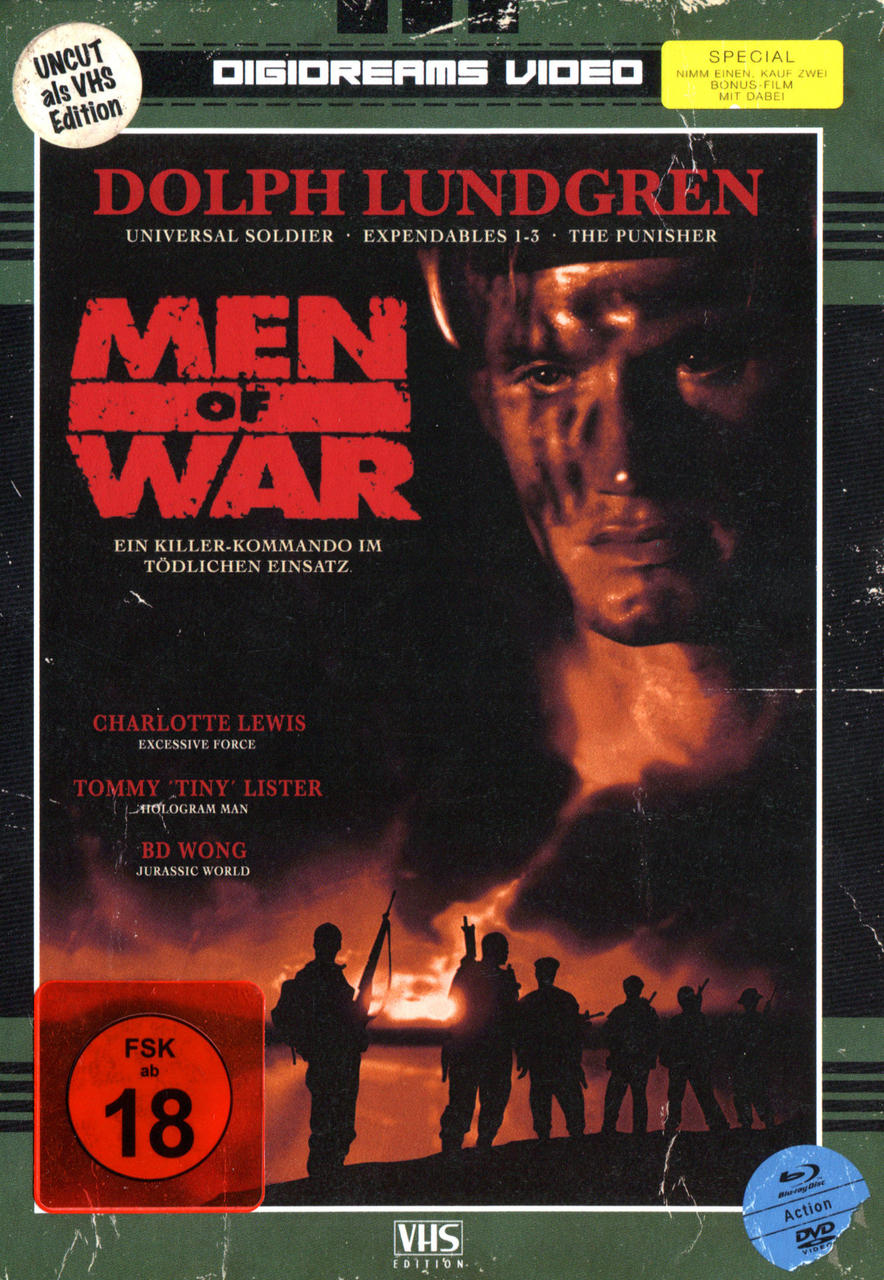 Men of War - Limited Mediabook VHS Edition/Uncut (+ DVD: Men of War) (+ Bonus: Sabotage DVD und Blu-ray)  Blu-ray + DVD