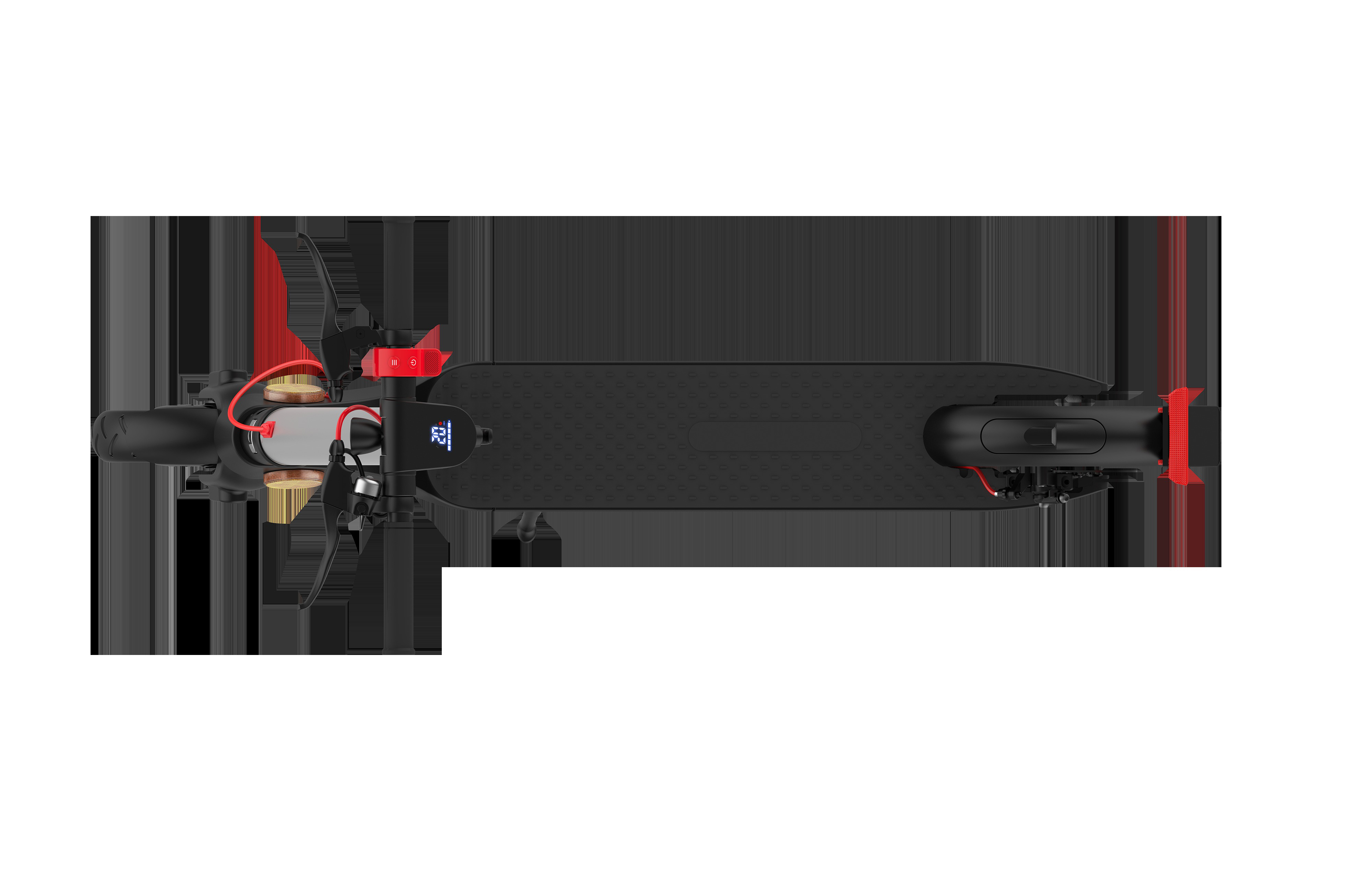TECHNOSTAR TES 300 E-RICA E-Scooter (10 Zoll, Schwarz/Gunmetal/Rot)