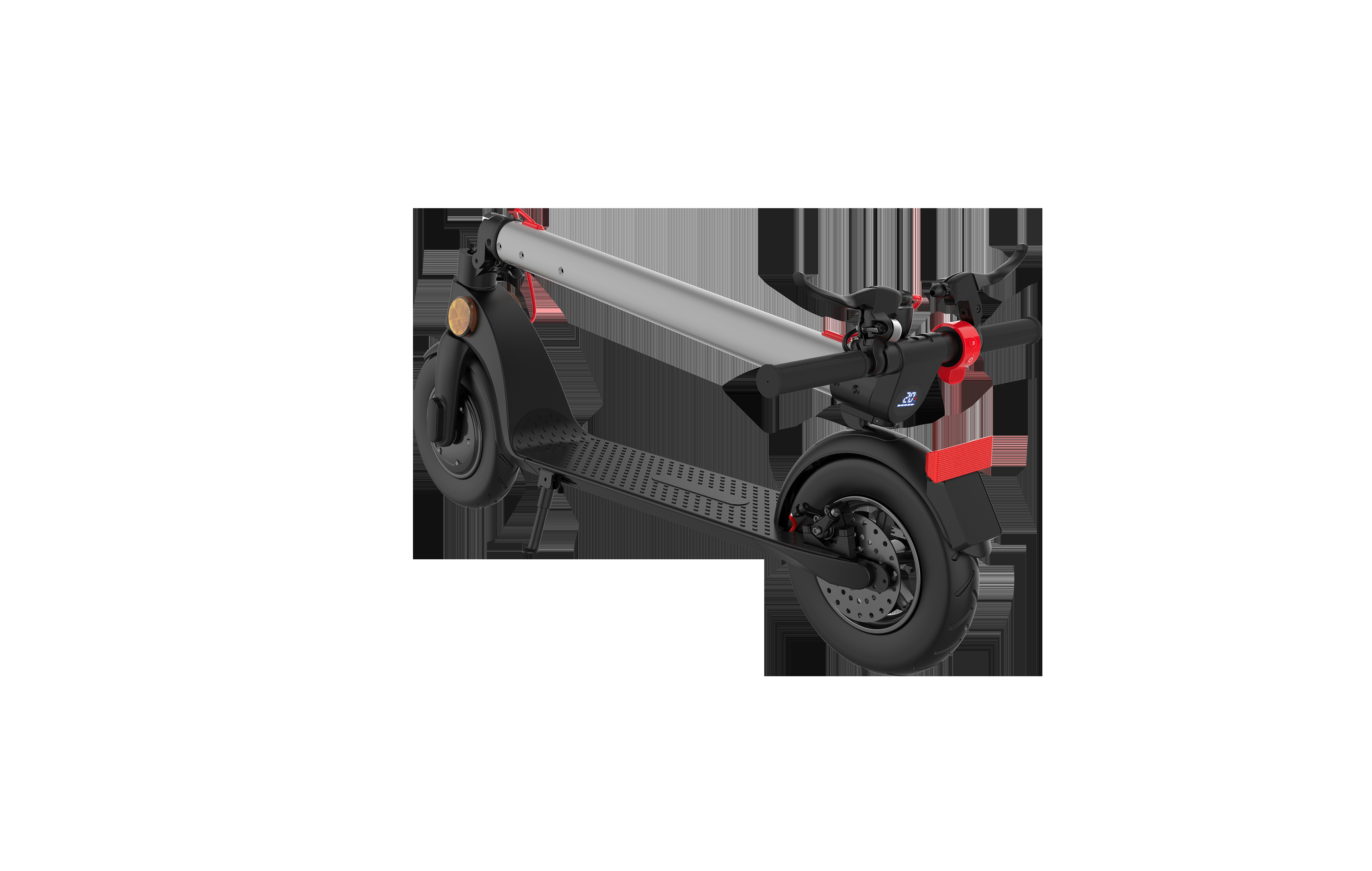 TECHNOSTAR TES 300 E-RICA E-Scooter (10 Zoll, Schwarz/Gunmetal/Rot)
