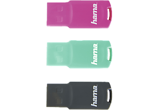 HAMA Pastell pack à 3 - Clé USB  (8 GB, Gris/Vert/Rose)