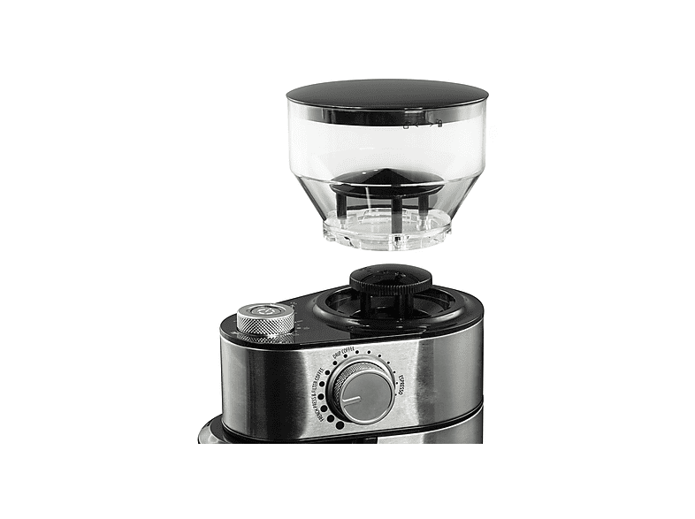 Koenic KGC 2221 M Kaffeemühle (Edelstahl- Schwarz, 200 Watt, Scheibenmahlwerk (Einstellbare Kaffeemenge von 2-14 Tassen)) — Foto 3 von 4