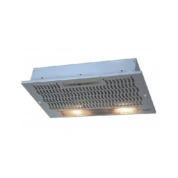 Campana extractora blanca con dos luces y orificios de ventilación. La marca 'CATA' es visible.