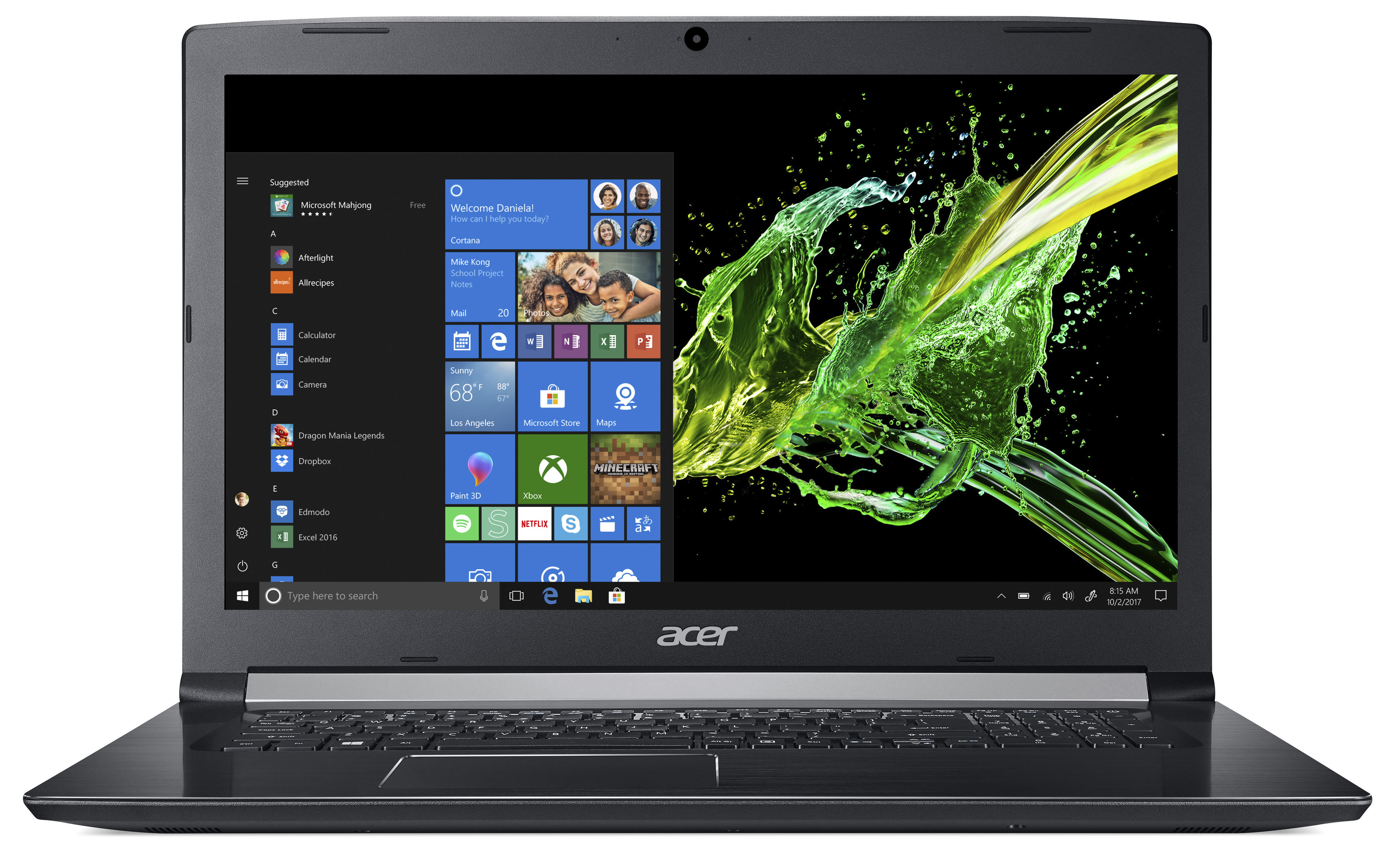 ACER Aspire 5 (A517-51G-596S) - 17,3 Zoll - Intel® Core™ i5 i5-8250U - 8 GB - 512 GB - NVIDIA GeForce® MX250 - Windows 10 Home (64 Bit)