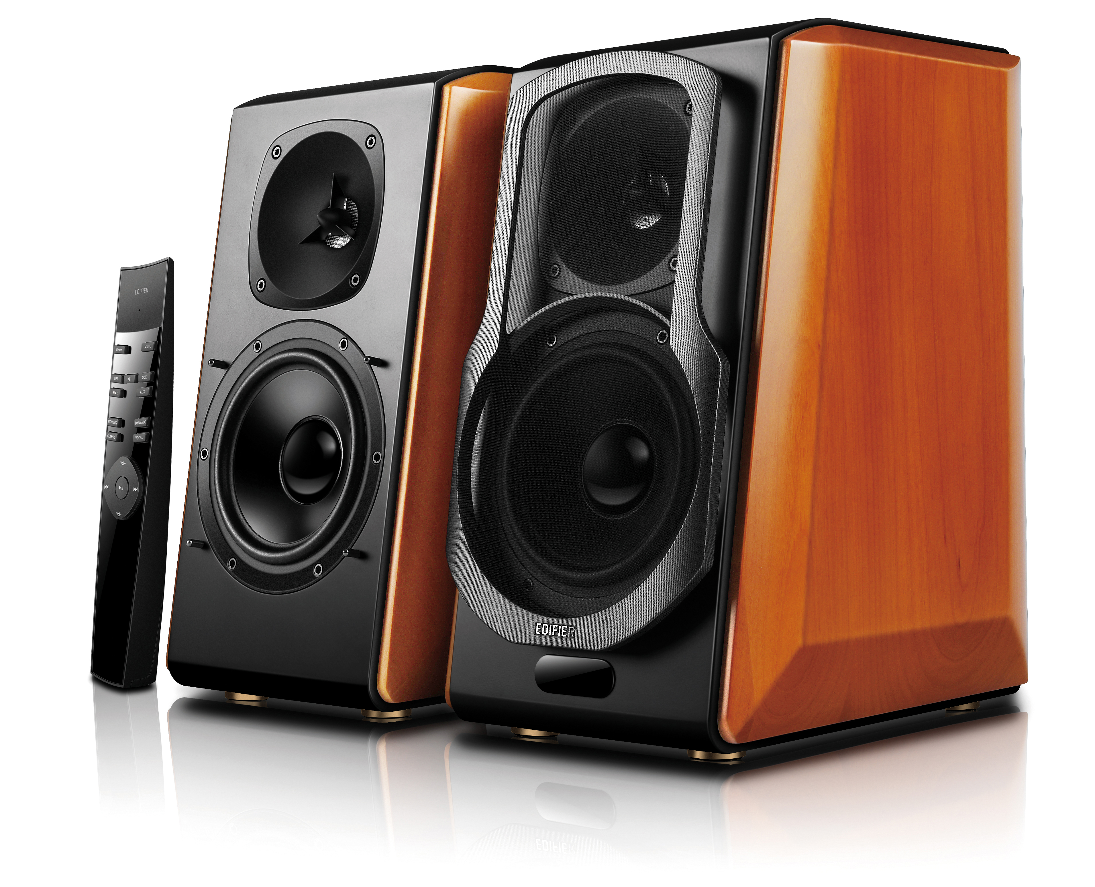 EDIFIER S2000 PRO Aktiver 2.0 Regallautsprecher (Aktives Regallautsprechersystem mit Bluetooth (aptX), Holzfarben, Schwarz