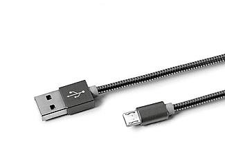 CELLY Metal Micro USB Kablo Koyu Gri