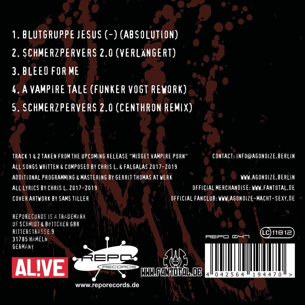 Agonoize - Blutgruppe Jesus (-)/Schmerz  - (CD)