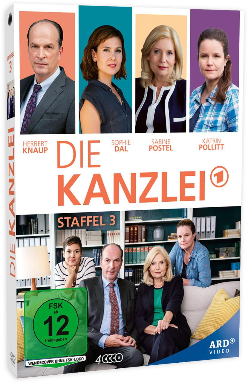 DVD-Cover für Die Kanzlei mit Schauspielerporträts und Serientitel.