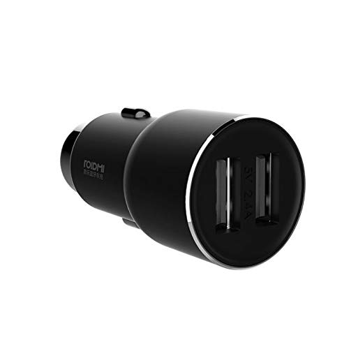 Cargador coche - Xiaomi Roidmi 3S, 2 entradas USB, Transmisor FM, Negro