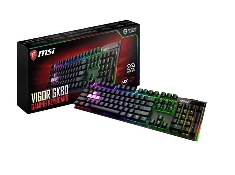 MSI MSI Vigor GK80 Gaming Tastatur, Cherry MX Red, Schwarz MSI MSI Vigor GK80 Gaming Tastatur, Cherry MX Red, Schwarz