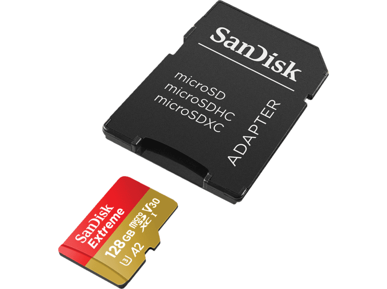 Gold/Rot SanDisk Extreme 64GB microSDXC Class 10 Speicherkarte mit SD-Adapter 