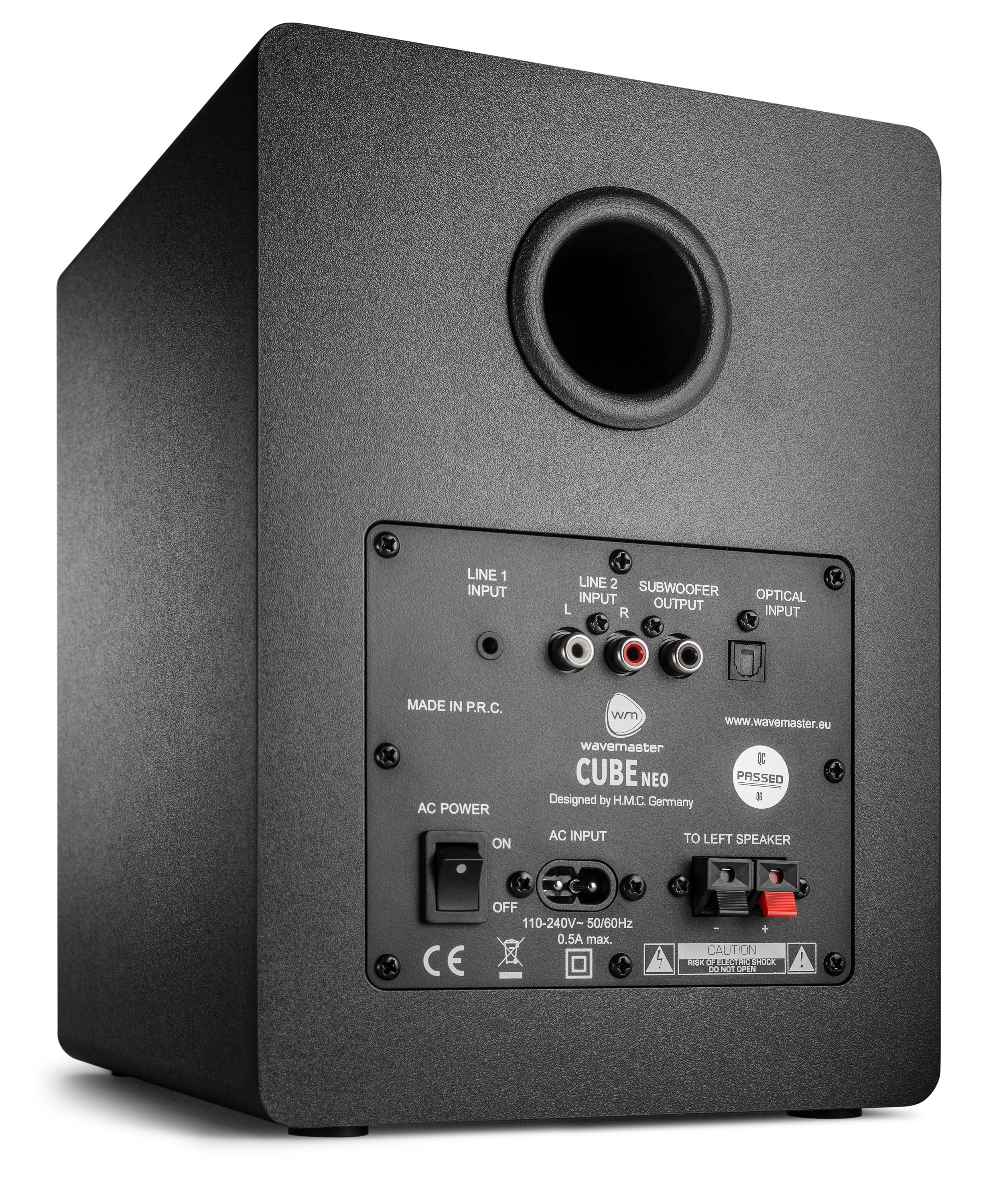 WAVEMASTER CUBE NEO Regallautsprecher (Aktives Regallautsprechersystem mit Bluetooth und Fernbedienung, Schwarz